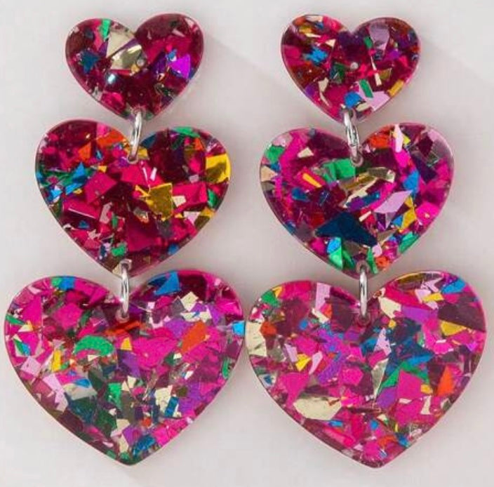 Sparkling Heart Earrings