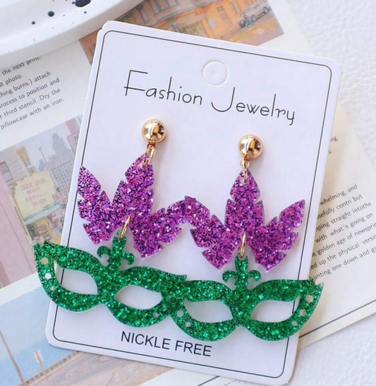 Mardi Gras Mask Earrings