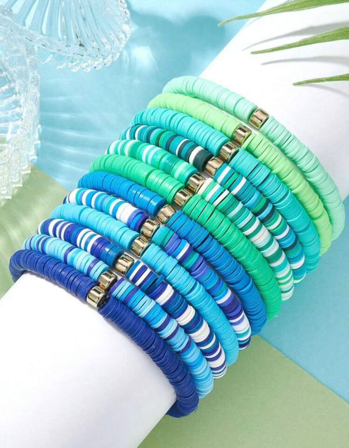 Clay Bracelet Set - Blue 12pcs