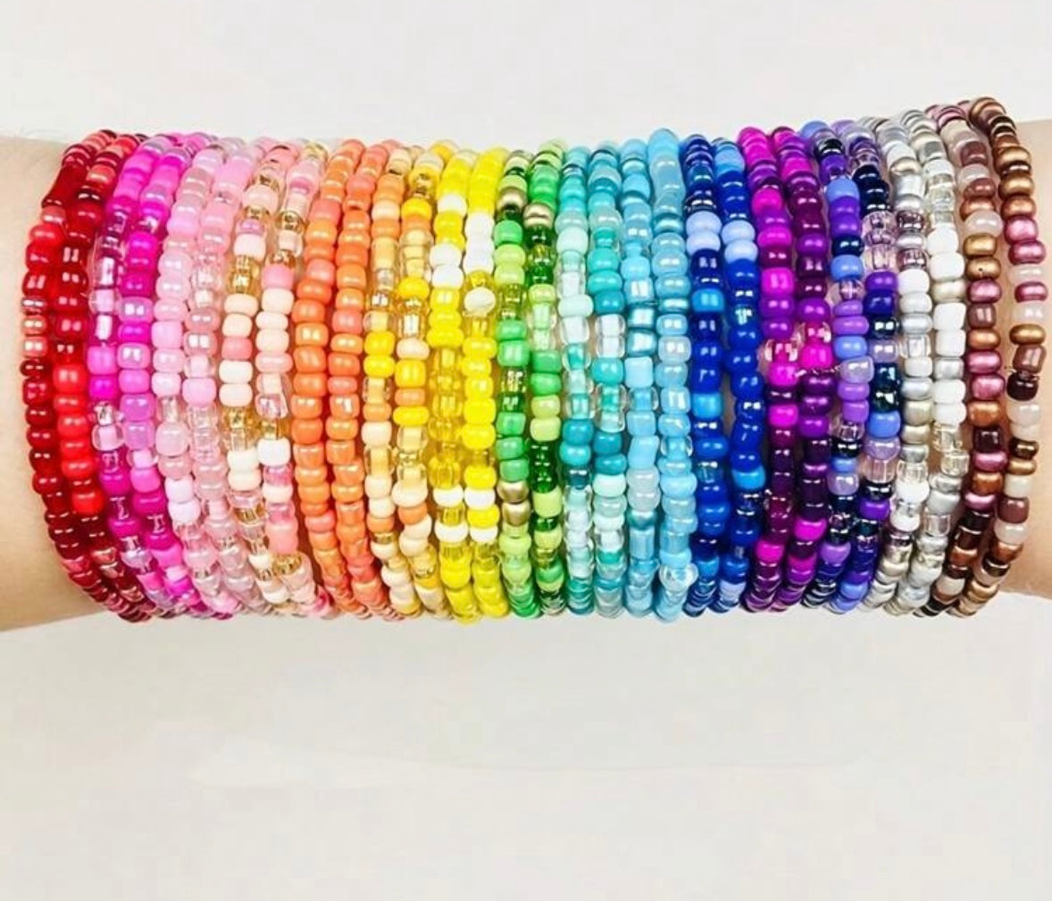 Beaded Bracelets set of 30 (All Colors)