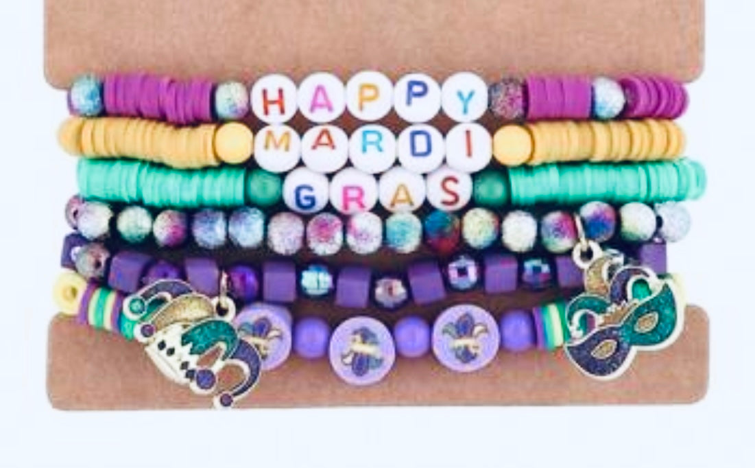 Mardi Gras Bracelet Set